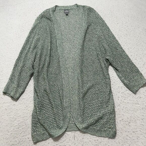 Soho Jeans Women's Small Open Knit Cardigan Open Front Long Sleeve Green Sweater - Picture 1 of 12